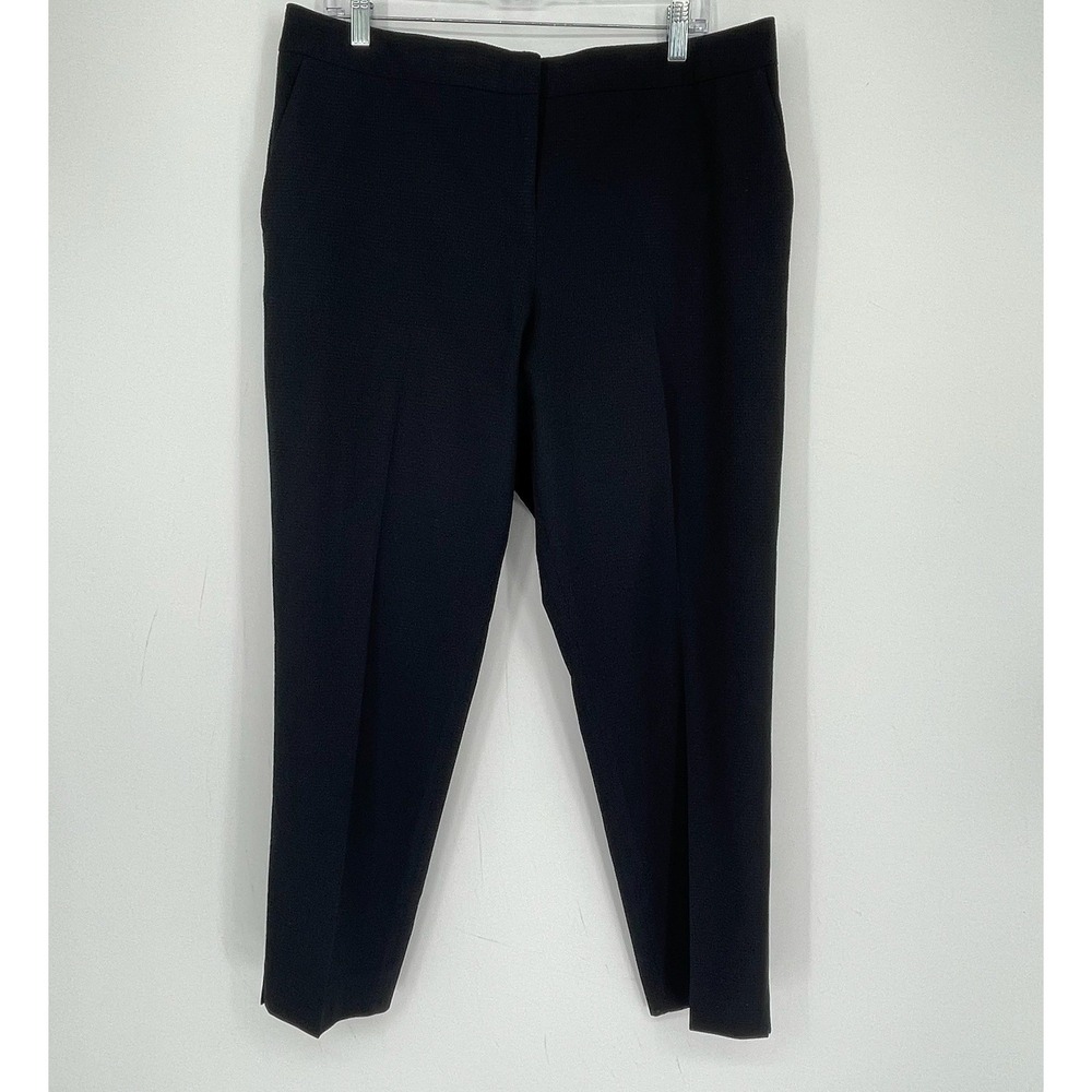 Hobbs Women's Blue Textured Tapered Office Trousers Ankle Dress Pants Size 12